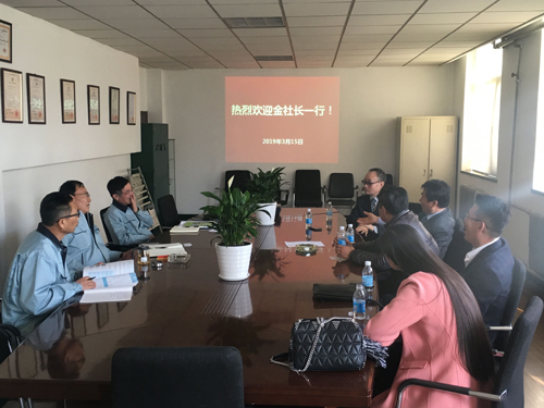 韓國泉昊環(huán)境株式會(huì)社社長金錫、技術(shù)總監(jiān)金俸椿來我司進(jìn)行商務(wù)洽談